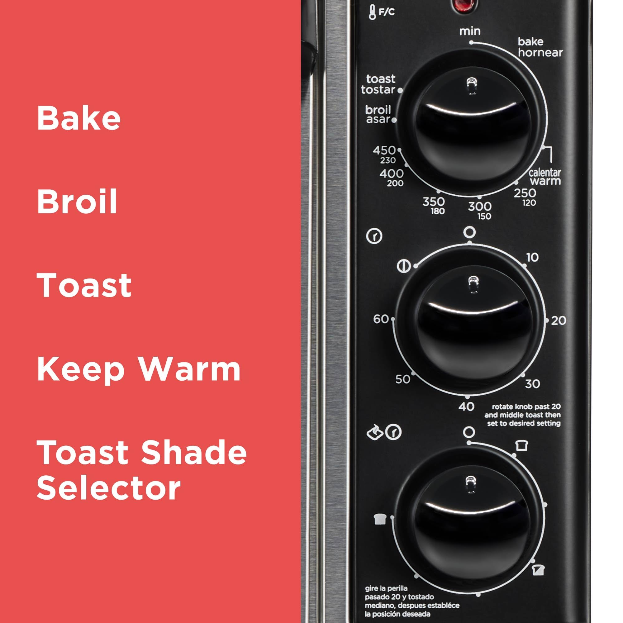 Black+Decker 8-Slice Extra Wide Convection Toaster Oven, Fits 9X13 Oven Pans And 12 Pizza, Bake, Toast, Broil, And Keep Wa